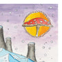 Close-up view of Beyond The Snow art print showing watercolor anime character details