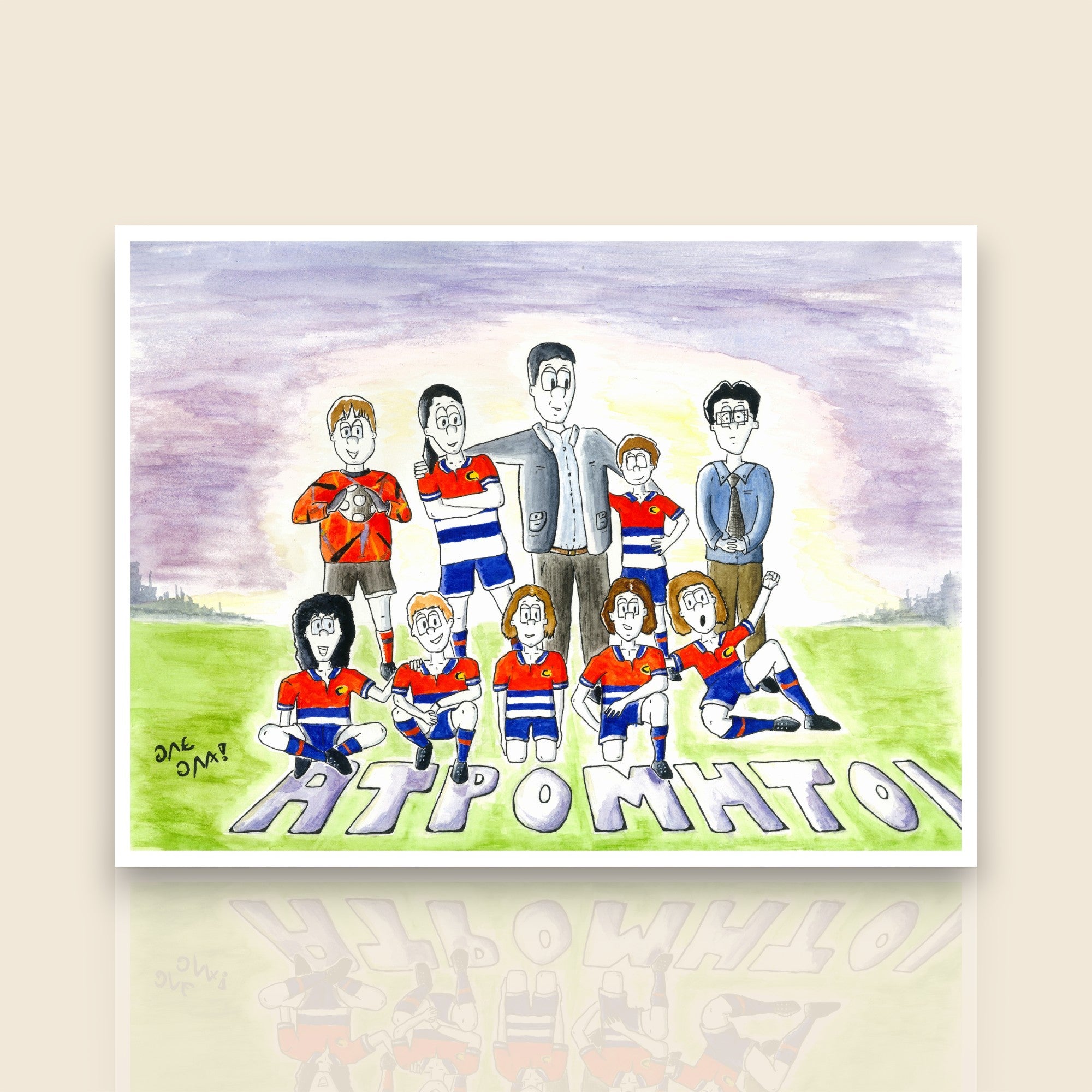 Cebollitas art print featuring a nostalgic hand-drawn illustration inspired by football memories
