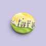 Childhood Days illustrated pin button by Sketch Stories.
