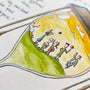 Close-up view of Childhood Memories art print showing hand-drawn watercolor details