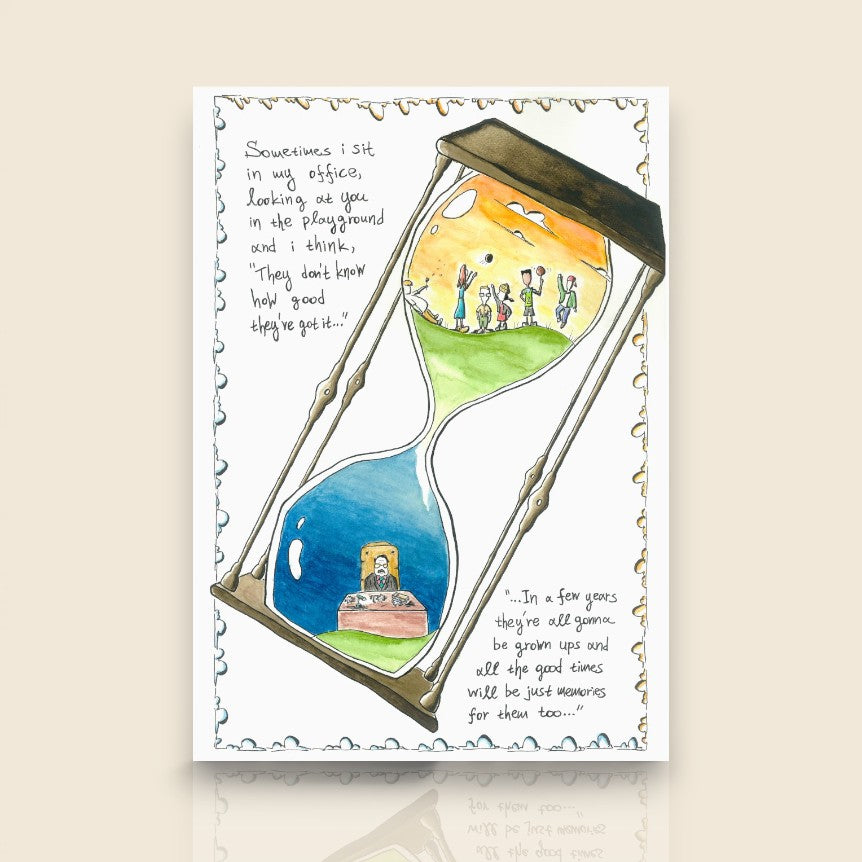 Childhood Memories art print featuring a nostalgic watercolor illustration by Sketch Stories