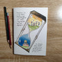 Childhood Memories illustrated notebook displayed on a creative workspace.