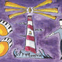 Close-up view of City of Stars art print showing watercolor artwork details