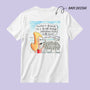 White unisex t-shirt back view with the hand-drawn "Ikarian Dance" design by Sketch Stories
