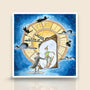 Never Grow Up art print featuring a whimsical watercolor illustration inspired by childhood dreams by Sketch Stories