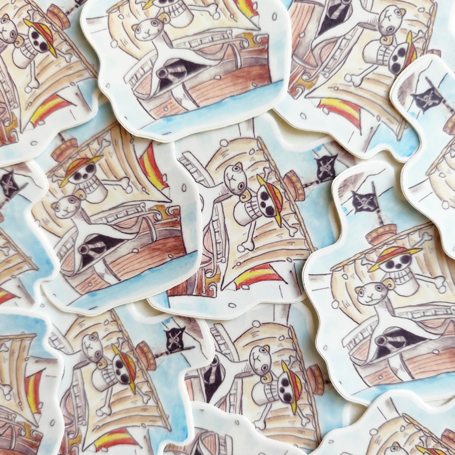One Ship illustrated vinyl stickers displayed together.