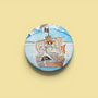 One Ship illustrated pin button by Sketch Stories.