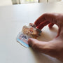 Hand applying One Ship illustrated vinyl sticker.